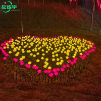 Meilleure vente Décoration extérieure artificielle Rose fleur lampe rue jardin décoration lumières