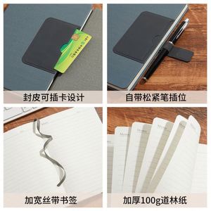 Carnet A5 en PU avec couverture rigide, porte-cartes, boucle magnétique, agenda de haute qualité, logo personnalisé pour entreprise, cadeaux d'affaires - Product Image 5