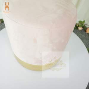 Nuovo prodotto rosa nero cuscino poggiapiedi sedia con salotto rotondo pouf sgabello con lato oro - Product Image 5