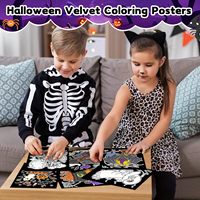 Décoration murale pour la maison, vente en gros, Halloween, impression personnalisée, feutre, velours, affiches lumineuses, coloriage, pour adultes et adolescents