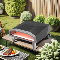 Four à pizza rotatif au gaz de 16 pouces, cuisinière multi-combustibles GPL, barbecue de camping en plein air