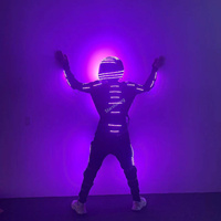 STARSHINING Robot kostum LED, Cosplay Robot berubah warna, kostum dansa bercahaya untuk pesta