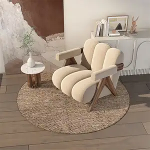 Prezzo confortevole appartamento in pelle creativa tessuto bianco cina orsacchiotto bolla Cashmere Relax Casual in microfibra divano sedia