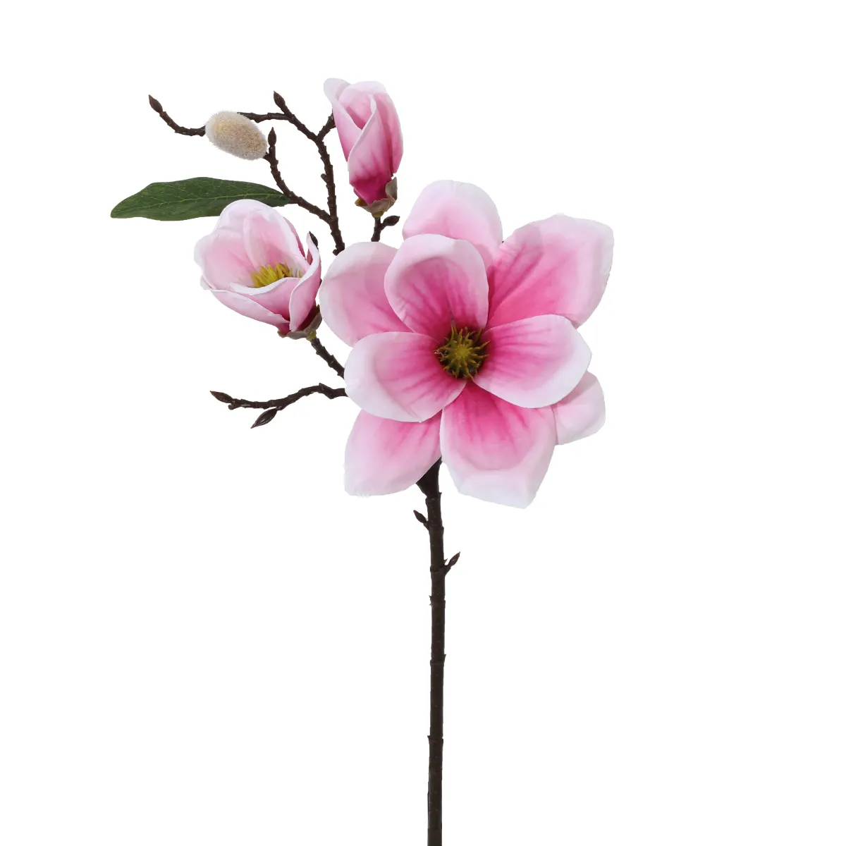 FXYH-0078 terbaik sentuhan asli buket Magnolia buatan pengaturan vas bunga atas meja untuk dekorasi rumah