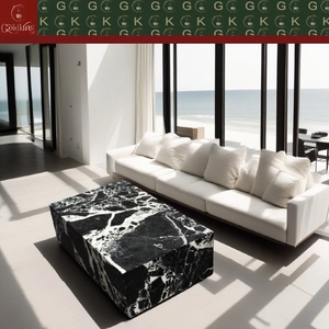 Mesa <span class=keywords><strong>de</strong></span> Centro Rectangular <span class=keywords><strong>de</strong></span> Mármol Negro Napokon GOLDKING, Sin Patas, Estilo Moderno y Minimalista para Sala <span class=keywords><strong>de</strong></span> Estar, Fabricación Directa <span class=keywords><strong>de</strong></span> Fábrica OEM ODM - Product Image 3