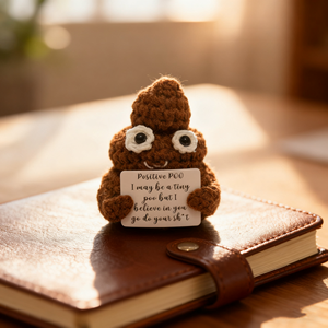 Jouet en crochet fait main tendance 2025, figurine amusante en peluche avec carte de message humoristique, amigurumi, décoration de bureau, anti-stress - Product Image 2