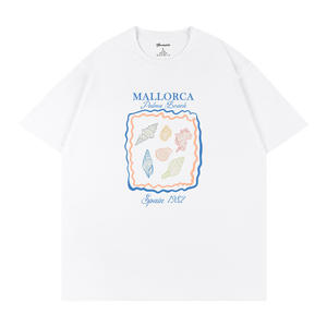 Camiseta Mallorca Palma Beach Blanca 100% Algodón Manga Corta Jersey Transpirable para Hombre Q92 - Product Image 1