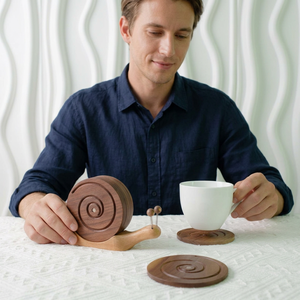 Premium Handmade Resin and Wooden Coasters with Stone Detailing Heatproof, Durable and Stylish <b>Table</b> Accessories for Everyday - Product Image 1
