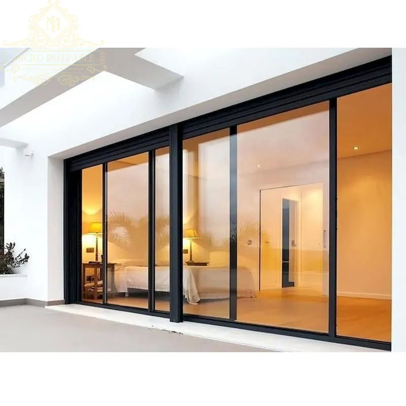 Nordic Style Super Large Aluminum Sliding Door With Tempered Thermal Insulation Glass