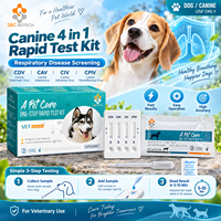Kit de test canin 4 en 1 pour soins des animaux de compagnie : CDV, CAV, CIV, CPIV – Diagnostic vétérinaire rapide en une étape