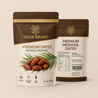 Sachet Doypack de Luxe Anti-humidité pour l'emballage de dattes biologiques saoudiennes 500g 1kg avec fermeture éclair, taille personnalisable