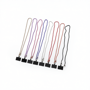 Cordino in nylon Kina da 120 cm con etichetta nera per cellulare, porta badge, uso casual, attività promozionali, portatile - Product Image 1