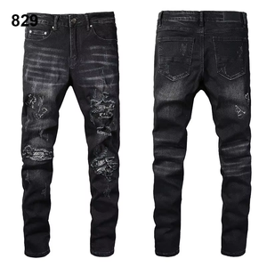 <span class=keywords><strong>Jeans</strong></span> Skinny <span class=keywords><strong>alla</strong></span> <span class=keywords><strong>Moda</strong></span> con Logo OEM all'Ingrosso Nuovi <span class=keywords><strong>Jeans</strong></span> di Tendenza Firmati di Marca Pantaloni in Denim da <span class=keywords><strong>Uomo</strong></span> Stile Amiri Hip Hop Autunnali - Product Image 4