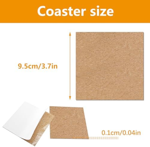 Posavasos Personalizados al por Mayor, Láminas Autoadhesivas Cuadradas, Tapetes de Corcho para Manualidades, Suministros para Hacer Posavasos - Product Image 2