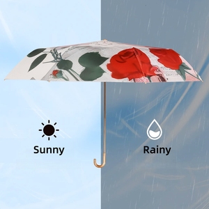 Paraguas con Mango Dorado, Personalizable OEM, Protección UV, Reforzado, Doble Uso para Sol y Lluvia, Portátil, Plegable - Product Image 4