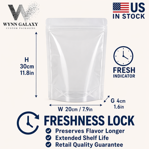 Best Seller Clear Stand Up Pouch 20*30*4cm 7.9*11.8*1.6in <b>Zip</b> Resealable Transparent Rice Grain Coffee Nut Snack Food Packaging - Product Image 2
