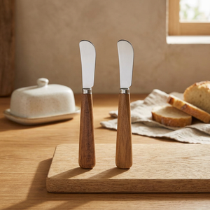 Juego de 2 Espátulas para Queso y Mantequilla de Acero Inoxidable Craft C-026 con Mangos de Madera Ergonómicos, Aptas para Lavavajillas - Product Image 3