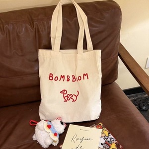 Nuevo Estilo <span class=keywords><strong>Bom</strong></span>&<span class=keywords><strong>Boom</strong></span>, Bolso de Hombro de Lona con Estampado de Letras al Estilo Coreano, Bolso de Compras con Cierre Abierto - Product Image 2