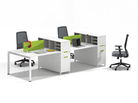 Bureau de travail en bois au design moderne, poste de travail, mobilier de bureau, bureau modulaire pour le personnel d'usine avec tiroir et cloison