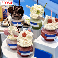 Logo personnalisé Contenants ronds jetables en plastique PET pour charcuterie Gâteau Yogourt Salade Tasses Dessert 16 oz