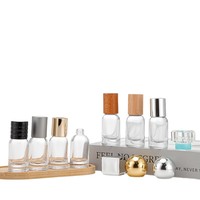 Vente en gros de flacons de parfum en verre de petite capacité de 15 ml, 15 flacons de parfum ronds courts à sertir ou à visser de 15 ml, flacons de recharge de parfum