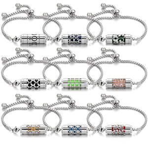 Bracelet chaîne diffuseur d'aromathérapie en acier inoxydable style punk - Product Image 6