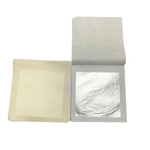 Groothandel Chinese 4.33X4.33 Cm 12K Bladgoud Folie Voor Voedsel Art Decoratie Cake Bakken Wit Goud Papier eetbare Bladgoud
