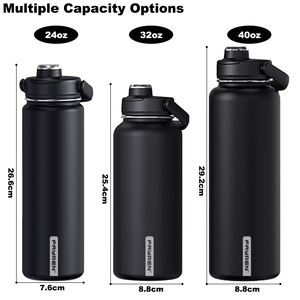 Bouteille d'eau isotherme en acier inoxydable à large ouverture FAYREN avec sac de transport et paille, idéale pour le sport et les activités de plein air - Product Image 3