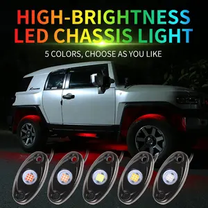 Nhà Máy Xe Bên Ngoài Ánh Sáng Pod Cho Mini Xe Tải ATV Underglow Môi Trường Xung Quanh RGB Đèn Đá Vỏ LED Ánh Sáng Đá Trắng