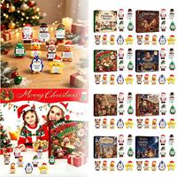 Figurines de Noël en PVC, boîte mystère, figurines de vacances mignonnes avec messages inspirants, jouet de collection surprise de Noël, cadeau, souvenir de fête