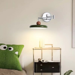 Lampe murale de chevet de style français, sans fil, avec prise, télécommande, vintage, bras long pivotant - Product Image 3