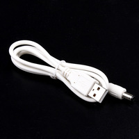 USB 2.0 a Male ke DC 5.5x2.1mm 5 Volt 24AWG Konektor DC Kabel Daya Jack Barrel Pengisi Daya Hitam/Putih 3FT 1m