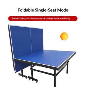 <span class=keywords><strong>Table</strong></span> <span class=keywords><strong>de</strong></span> ping-pong pliable d'intérieur avec roues, modèle standard <span class=keywords><strong>de</strong></span> compétition pour un joueur, vente en gros - Product Image 4