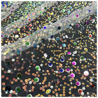 YX491 gros paillettes broderie perles perles dentelle tissu 2025 paillettes dentelle maille tissu