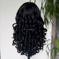 Nouvelle Arrivée Perruques Full Lace Front 13X4 en Cheveux Synthétiques Mélangés, Ondulation Naturelle Premium Bouclée, Résistantes à la Chaleur, Style French Curl