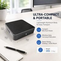 Mini PC sans ventilateur abordable, Intel J1900, ordinateur de poche portable pour le travail de bureau, lecture vidéo 4K, HTPC, ordinateur de bureau