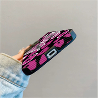 Coque de téléphone portable en cuir artificiel TPU avec impression de papillon en cristal rose pour iPhone X Xr 11 12 13 14 15 16 17 18 Pro Max