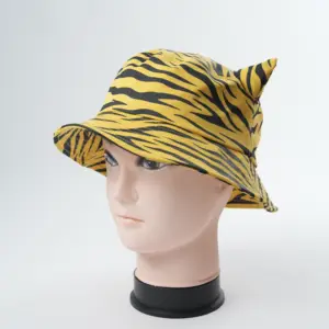 Factory Manufacturer Screen Printing Design Custom Logo Cotton Cartoon Bucket hat with Ears