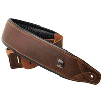 Correia de guitarra soldado de couro bovino, correia acolchoada para violão, baixo elétrico, cinto ajustável
