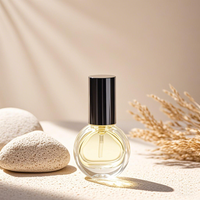 Flacon pulvérisateur en verre transparent en forme de coquille de 15 ml pour cosmétiques, vide, avec bouchon à vis en plastique inclus, emballage carton, vente en gros