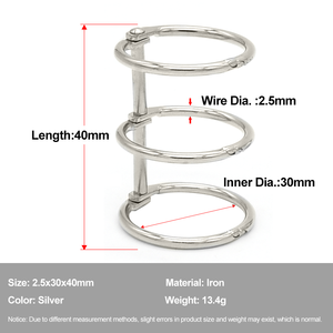 YIWANG Métal Argent 2.5x30x40MM 3 Anneaux Libre Feuille Binder Clips Anneau - Product Image 3