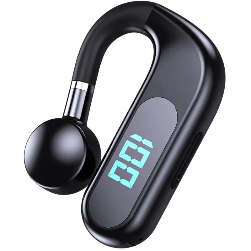 Auricolare Bluetooth con gancio per l'orecchio V18 di alta qualità cuffie da lavoro wireless BT5.3 a conduzione ossea cuffie impermeabili resistenti al sudore