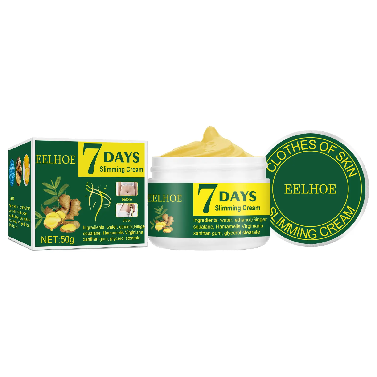 Eelhoe crema modellante allo zenzero rassodante coscia pancia pelle gilet linea rinforzante crema da massaggio dimagrante nutriente 50g