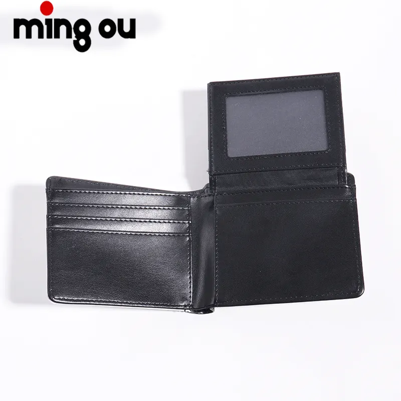 China Supplier Men Blank Luxury Card Leather Wallet Sublimation Leather Wallet Single sided blank men's wallet