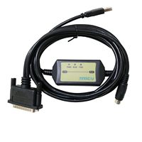 Cable de Programación PLC USB-SC09 Serie A, Serie FX, Adaptador USB a RS422 con Blindaje Trenzado y Cubierta de PVC, Plug and Play