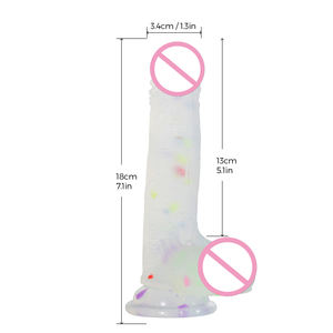 Gloeiende Fantasie Volwassen Seksspeeltjes Dikke Siliconen Dildo Met Handvrije Zuignap Voor Vaginaal En Anaal Spel - Product Image 6