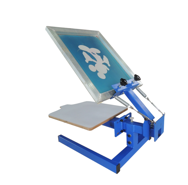 Color 1 Station Flat Screen Printing for Fabric Manual Small Screen Printer Silk Screen Printing Press 450x550mm Max Print Area