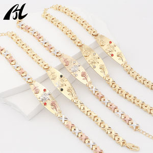 Mạ Vàng x-liên kết chuỗi với Rose & rùa dập nổi Zircon có dấu ba-tone 14K mạ vàng sang trọng Unisex quà tặng đồ trang sức - Product Image 4