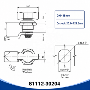 <span class=keywords><strong>Serratura</strong></span> a camma a quarto di giro senza chiave in lega di zinco per armadietto elettrico GH18mm - Product Image 4