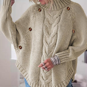 Suéter Largo de Punto Coreano para <span class=keywords><strong>Mujer</strong></span>, Poliéster/Algodón, Estilo Europeo Americano, Nueva Colección Otoño Invierno, Venta Directa de Fábrica - Product Image 6